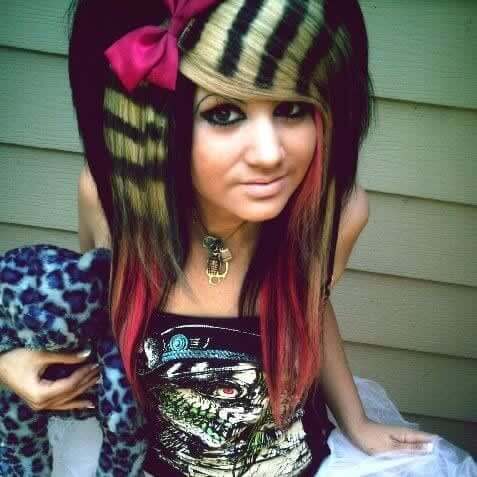 Overly Straightened And Oddly Colored Scene Hair